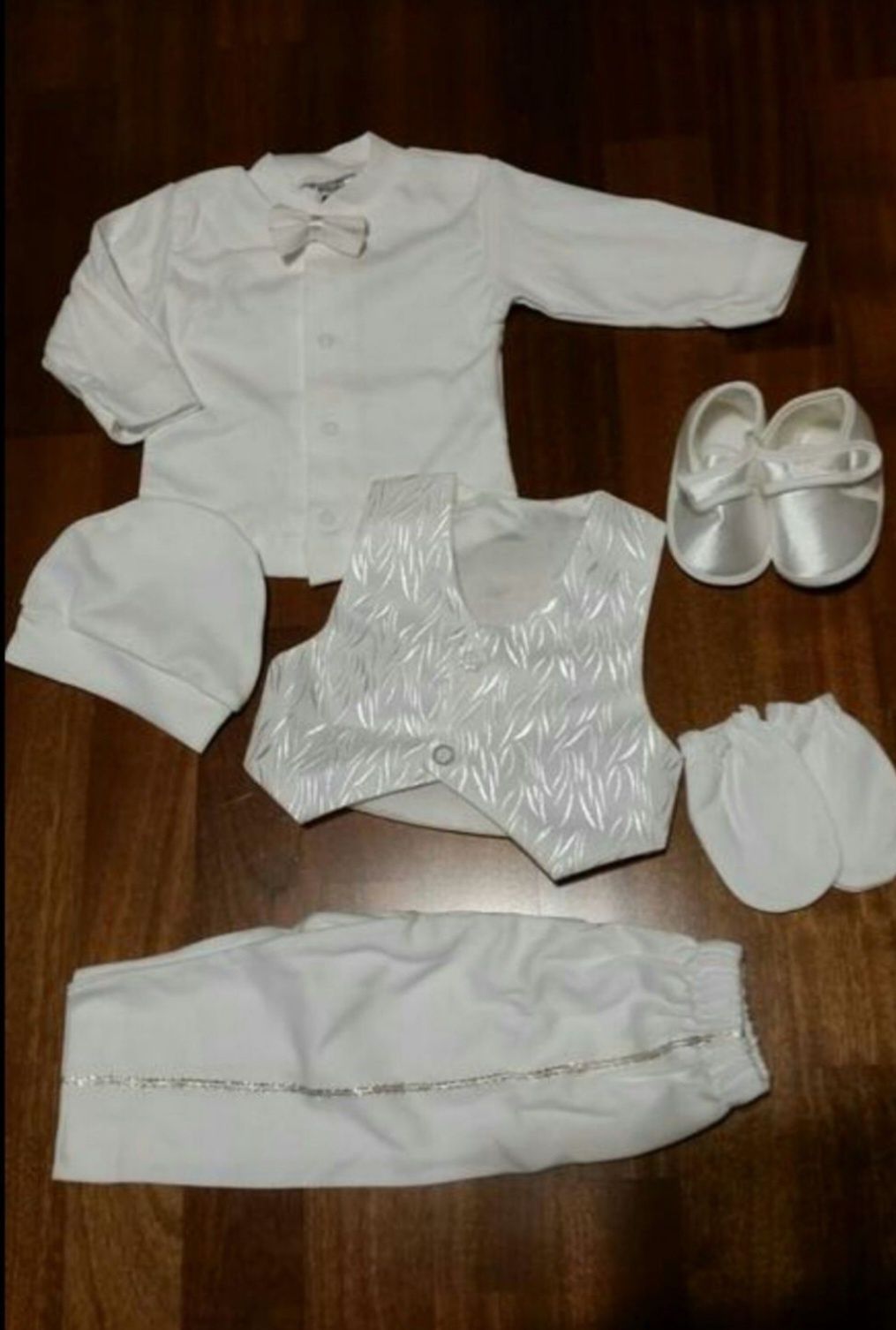 Набор комплект костюм на выписку на крещение для мальчиков