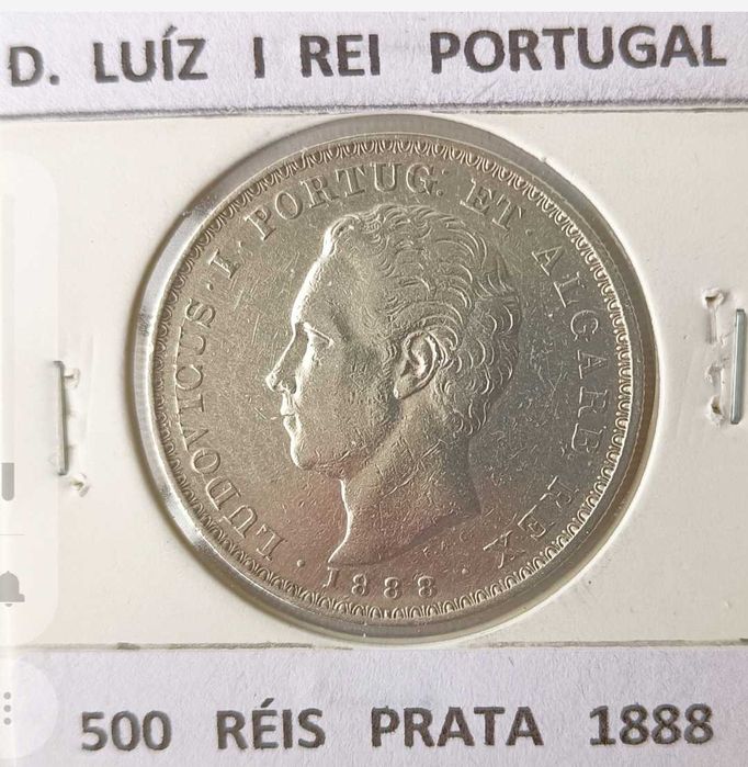 500 Réis ou 5 Tostões Prata Rei D. Luiz I « 4ª Dinastia »
