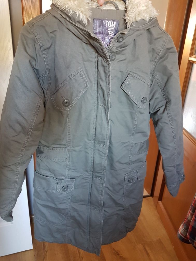 Tom Tailor jak NOWA 146 ciepła .zimowa dziewczęca .khaki . Denim