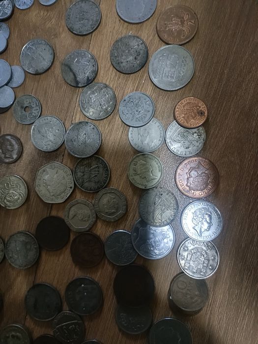 Lote moedas antigas e 4 notas