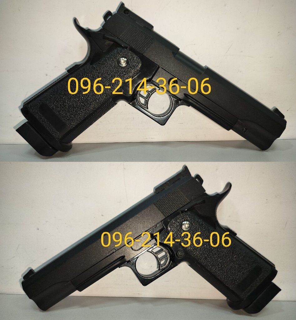 Детский металлический пистолет Colt 1911 с кобурой стреляет