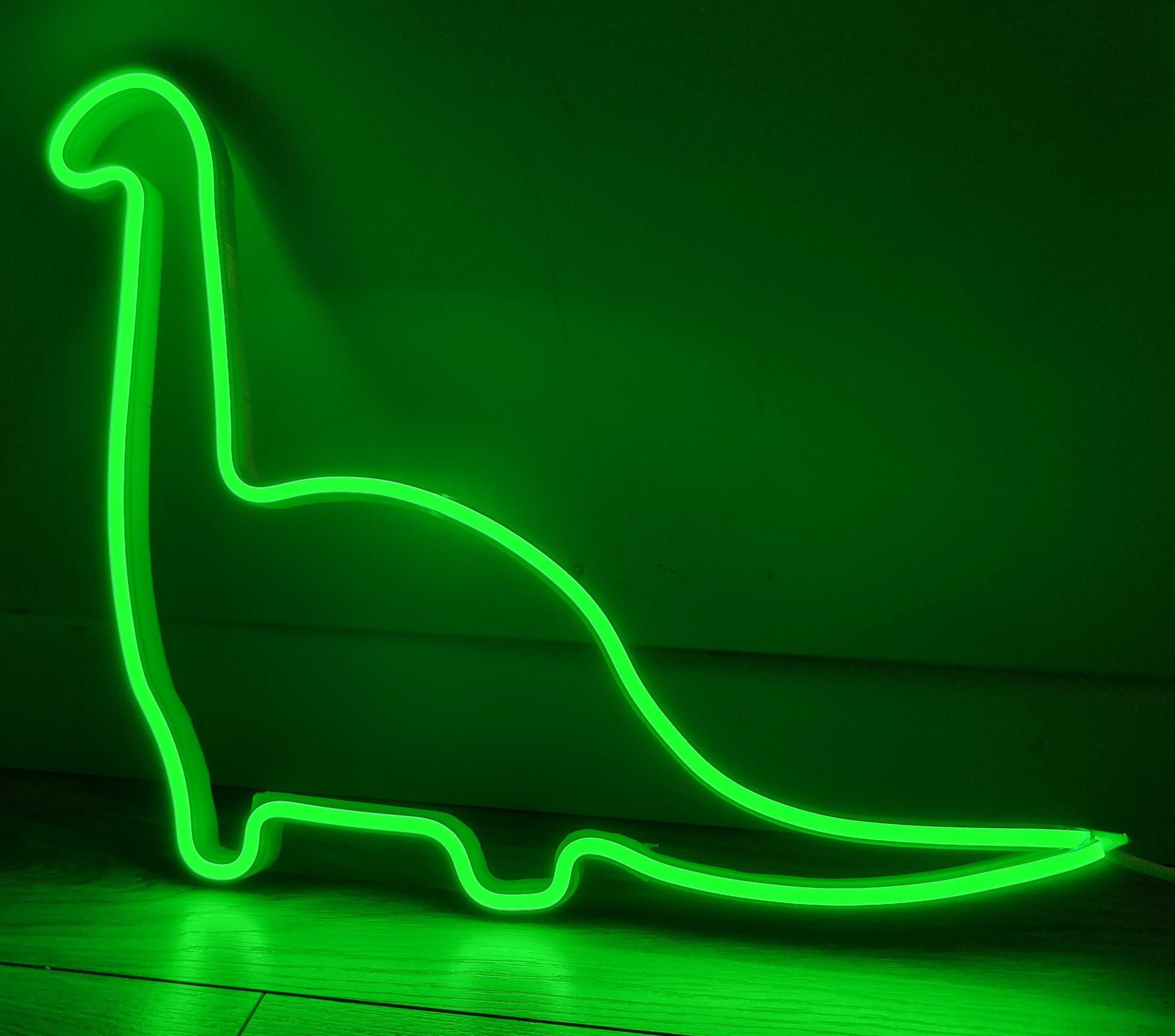 Neon LED dinozaur - lampa, oświetlenie