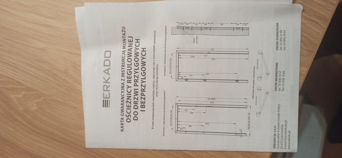 Ościeżnica regulowana Erkado system Platinium nowa