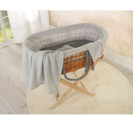 ALCOFA COM BALOIÇO BERÇO CESTO MOSES 75X40, COLCHÃO + SUPORTE