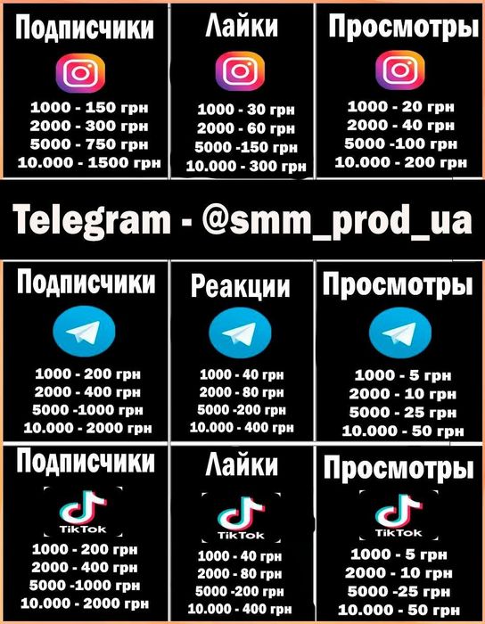 Продвижение соц-сетей TikTok, Инстаграм, Телеграм,  Facebook  SMM