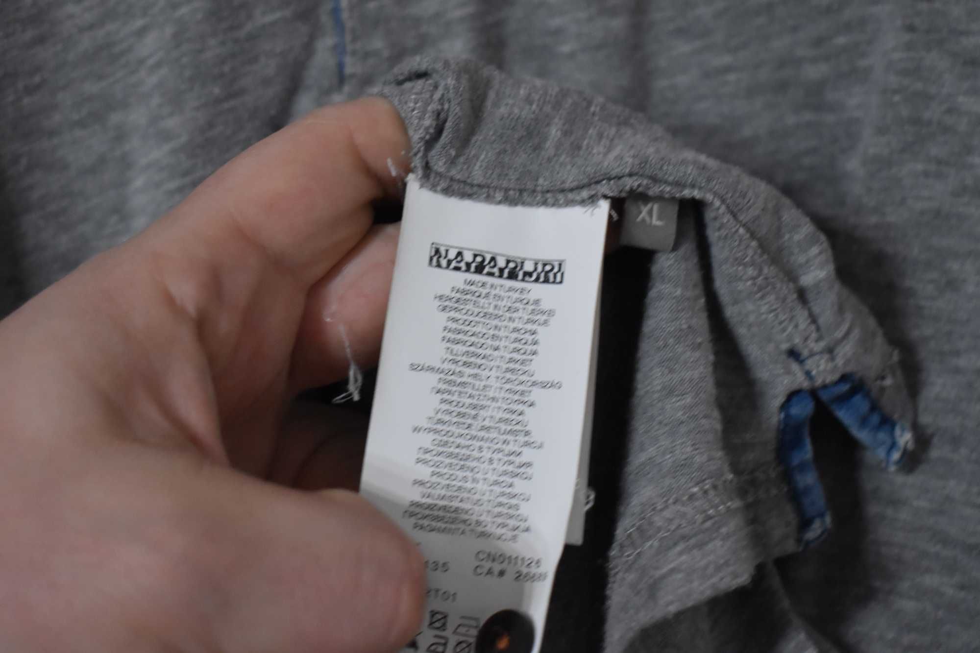 Napapijri szara lekka bluza Polo oryginał super stan XL