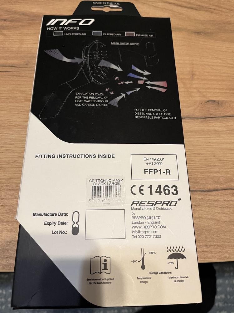 Maska antysmogowa  sportowa Respro Techno L