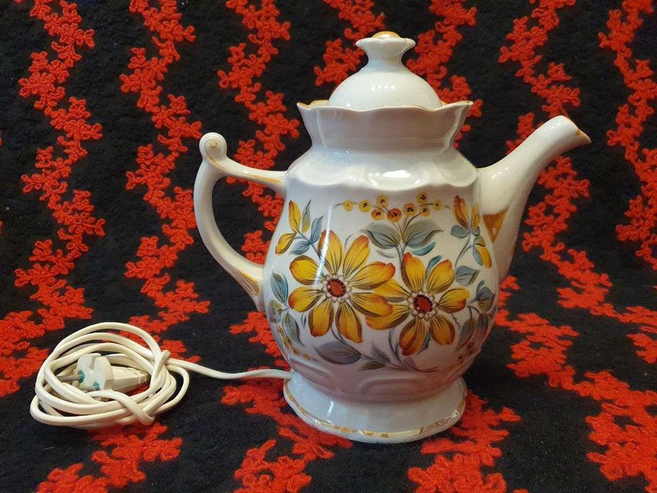 Керамічний порцеляновий електрочайник вінтажний