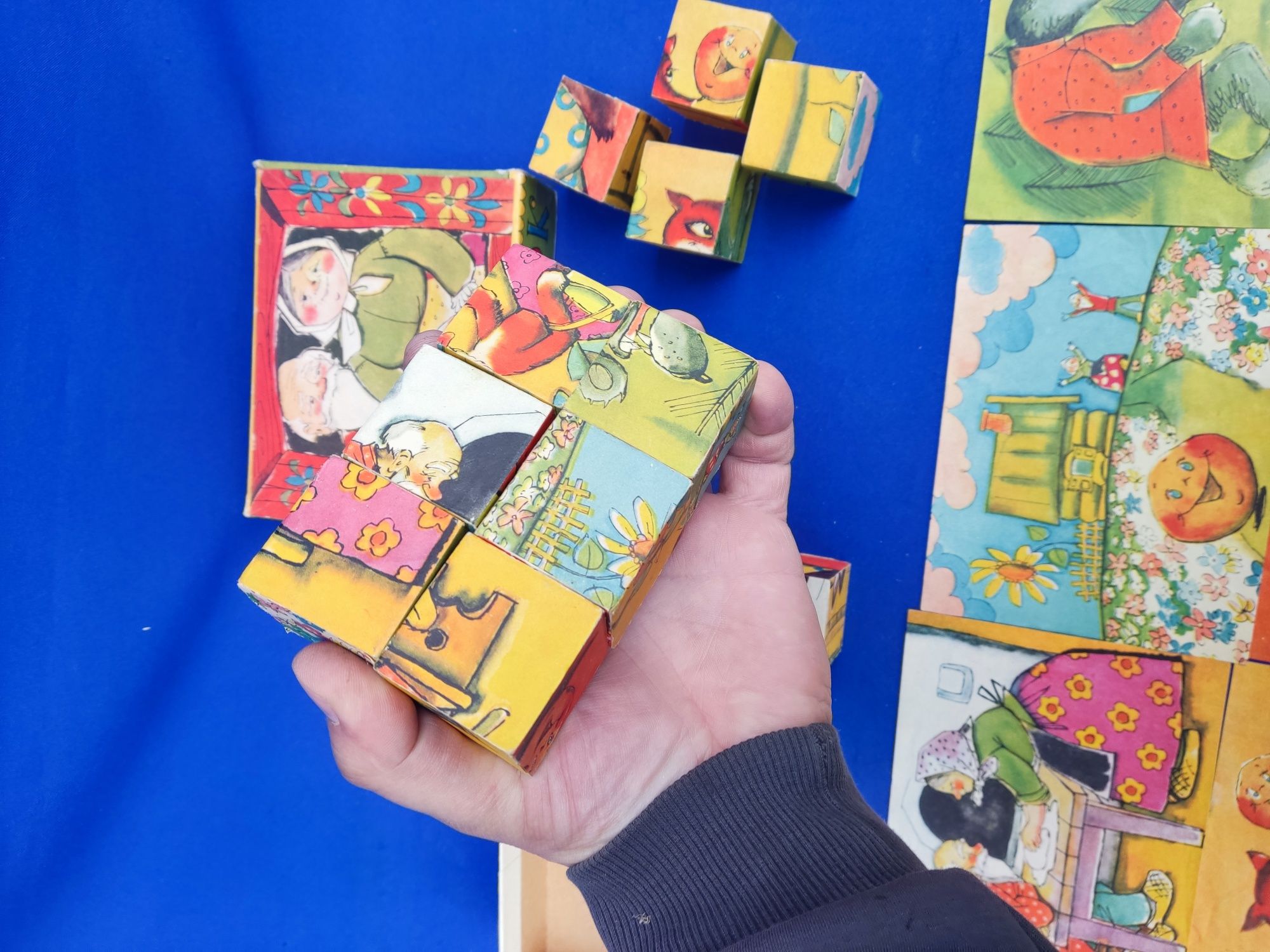 Советская детская игрушка СССР кубики колобок сказка для маленьких