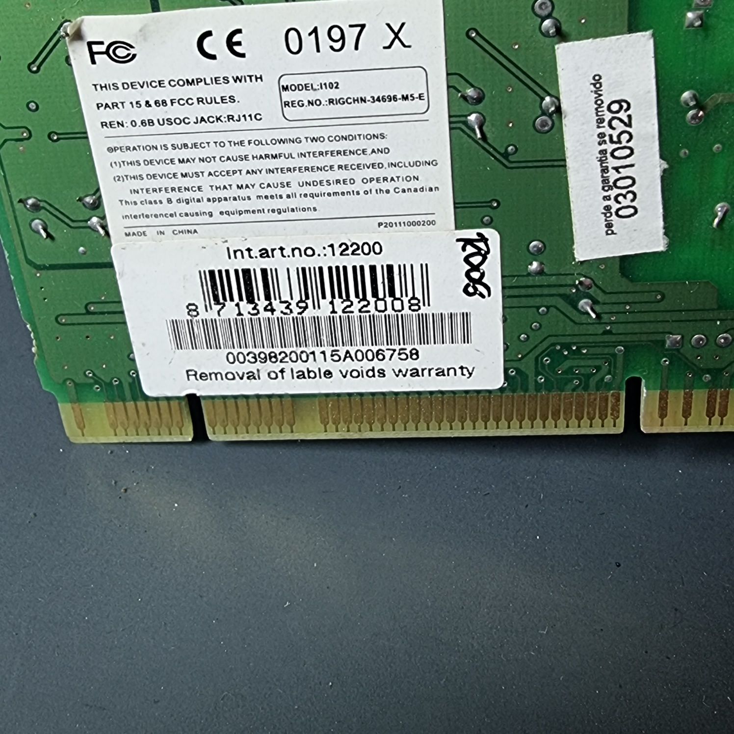 Modem 56k PCI V.92 da marca Conexant