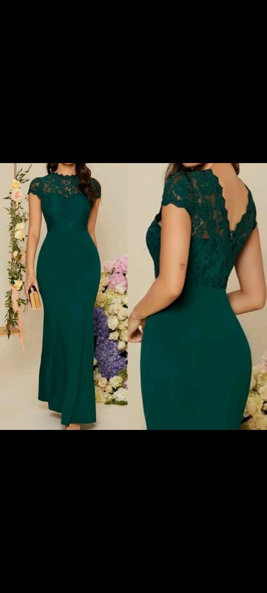 Zielona długa suknia wesele rozmiar XL