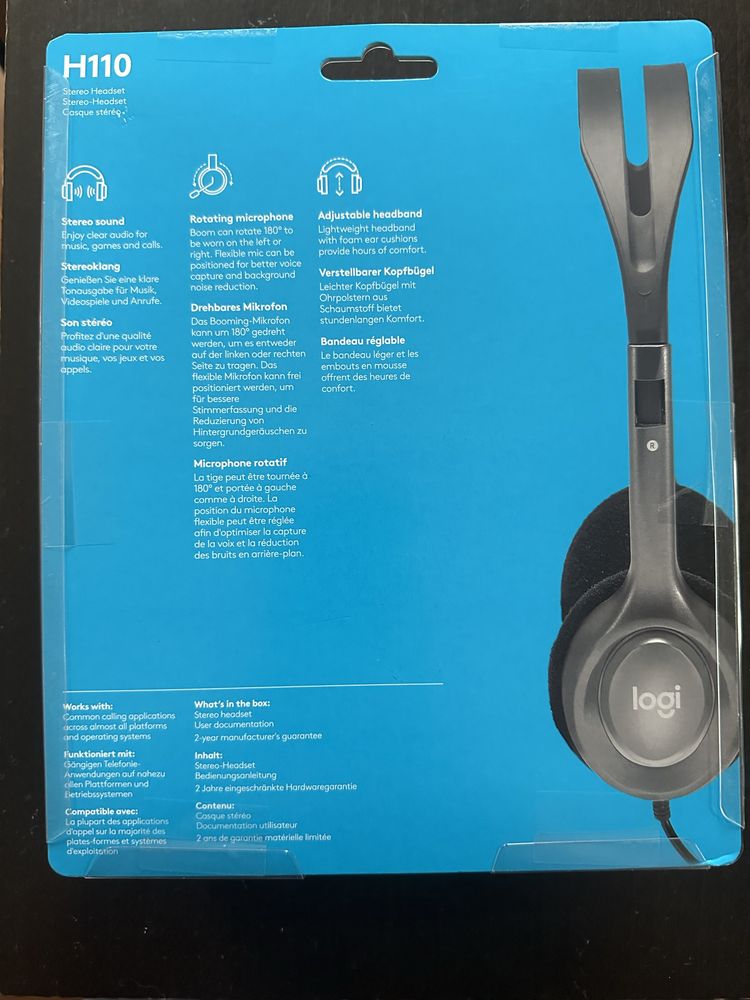 Logitech H110 Headset z mikrofonem stereofoniczny zestaw