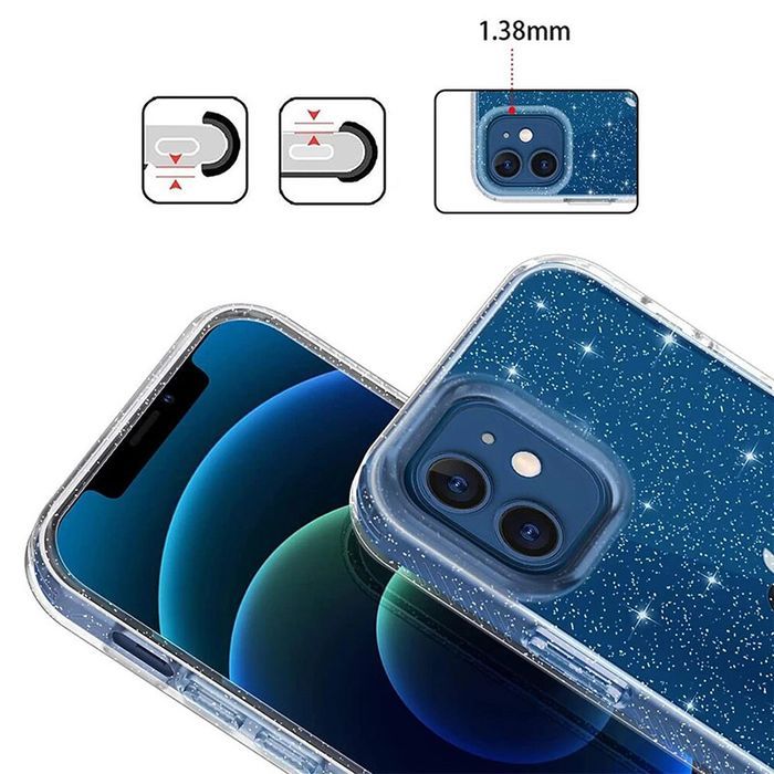 Crystal Glitter Case Do Samsung Galaxy A54 5G Srebrny