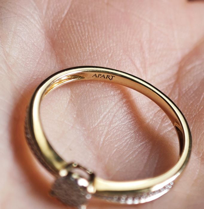 Pierścionek z diamentami zaręczynowy Apart 17mm