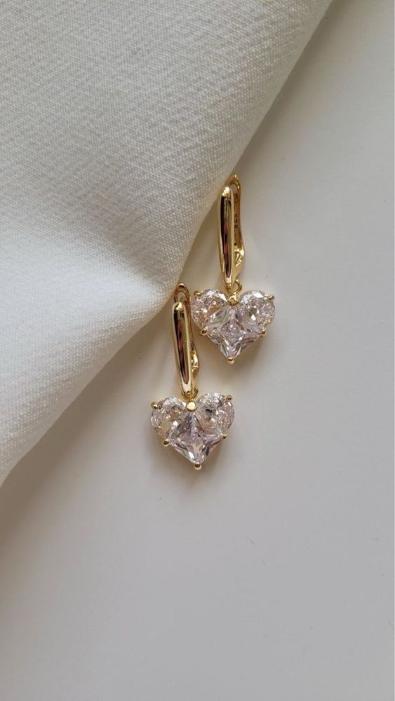 Сережки з серцями .Ручна робота