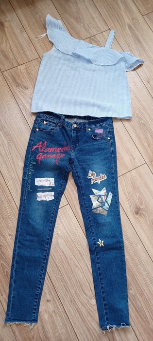 Zestaw bluzka i jeansy guess 158/164 dziewczynka