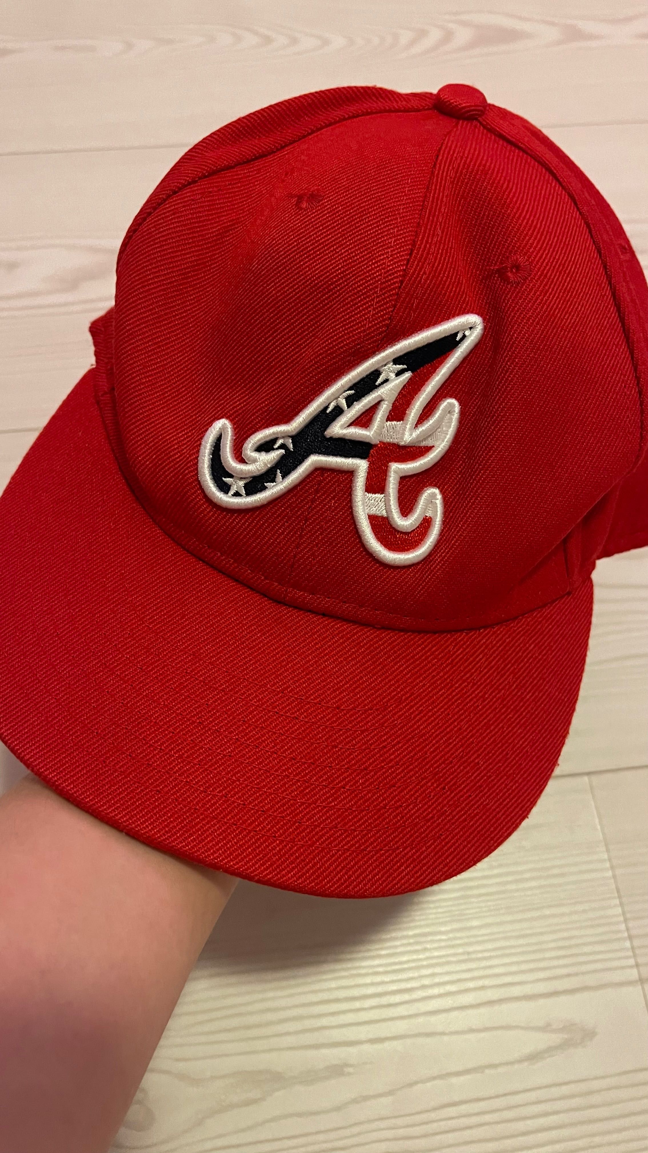 Червона бейсболка кепка atlanta braves 7,5 (59,6cm) new era