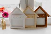 Drewniany domek/wieszak na klucze - Handmade