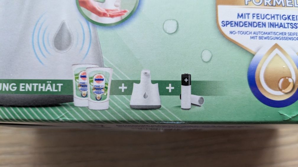 Nie DETTOL Bezdotykowy Aplikator do Mydła, baterie i 2 x 250ml mydla