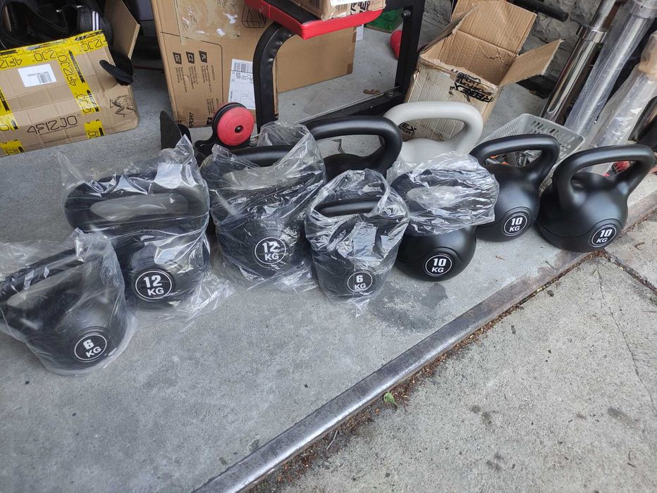 Kettlebell zestaw bitumiczne lub na sztuki 16kg 12kg 10kg 8kg 6kg