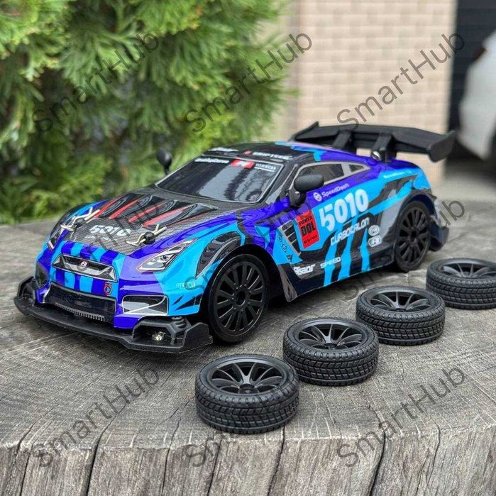 Дрифт машинка на радиоуправлении Skyline Nitro синяя Машина на пульте