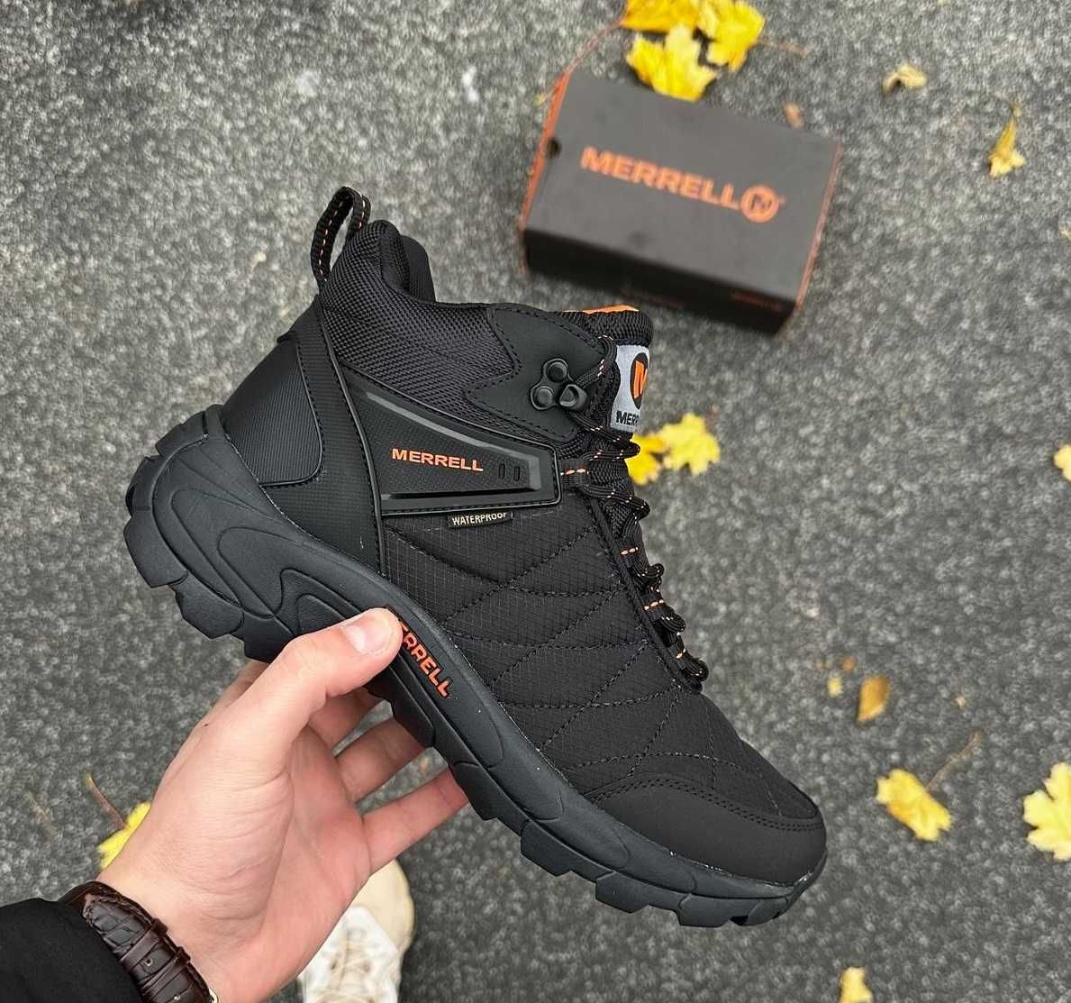 Термо Кроссовки Зимние Мужские Merrell Gore Tex хутро Меррелл Гор текс