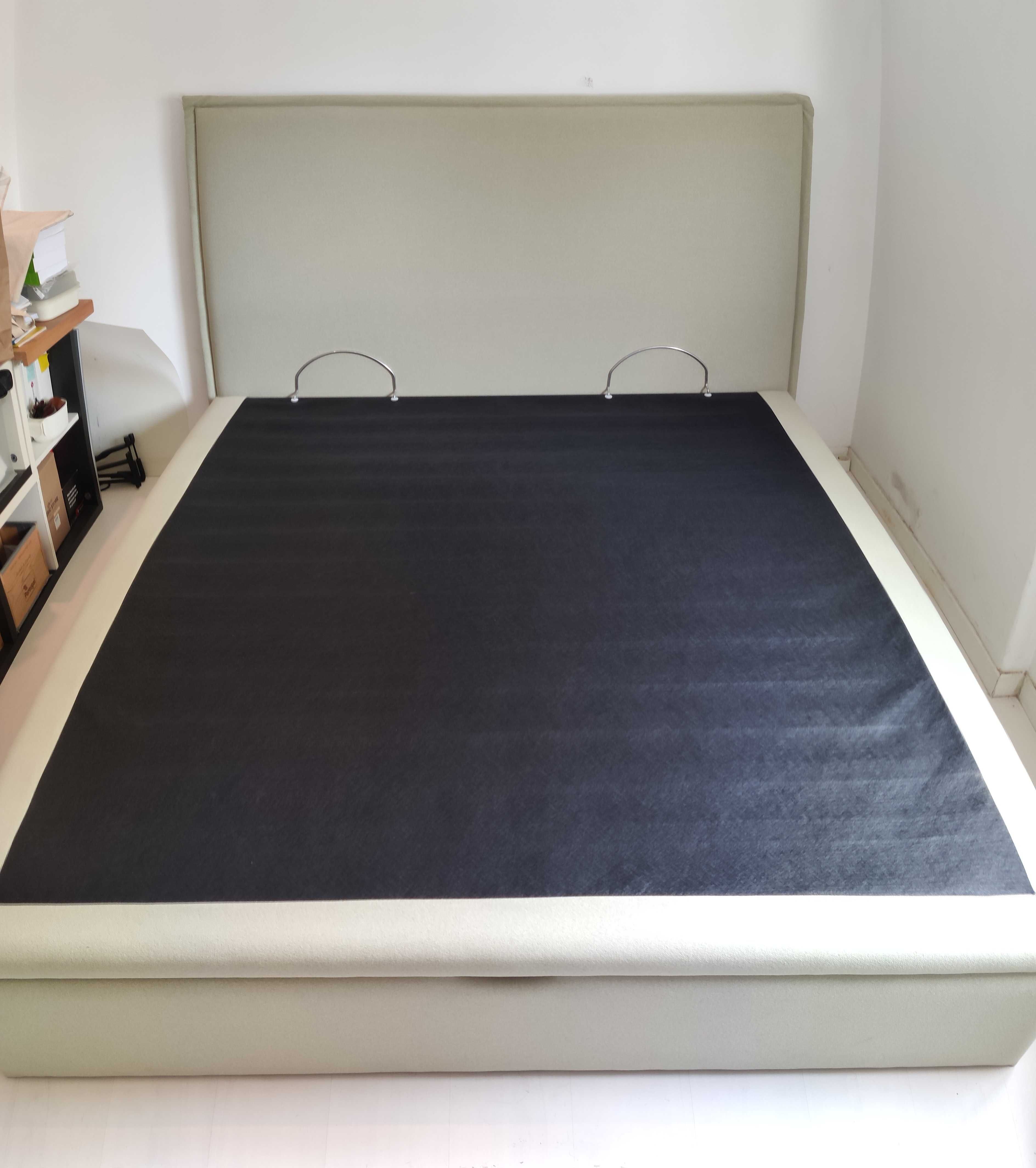 Sommier 180x200cm com tampo elevatório para arrumação + Cabeceira