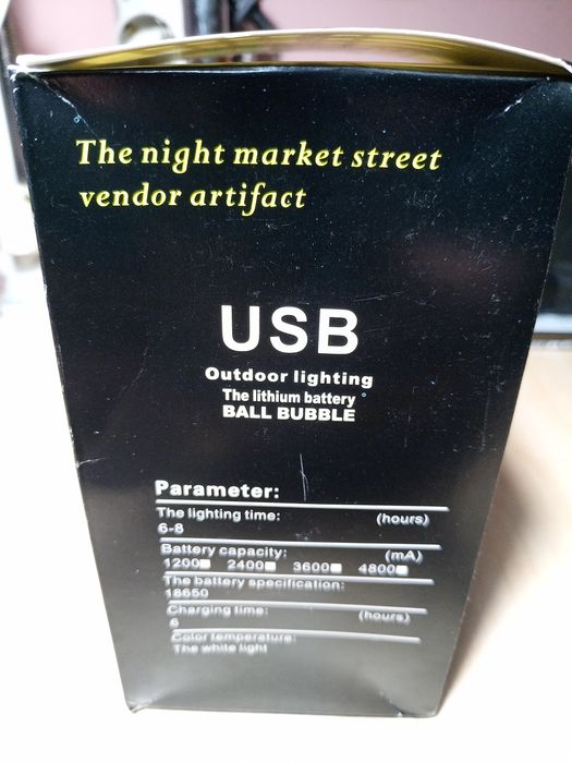Led лампа аккумуляторная с зарядкой от USB, повербанка