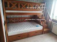 Ліжко двоярусне дерев'яне Оскар2 плюс (кровать двухъярусная)