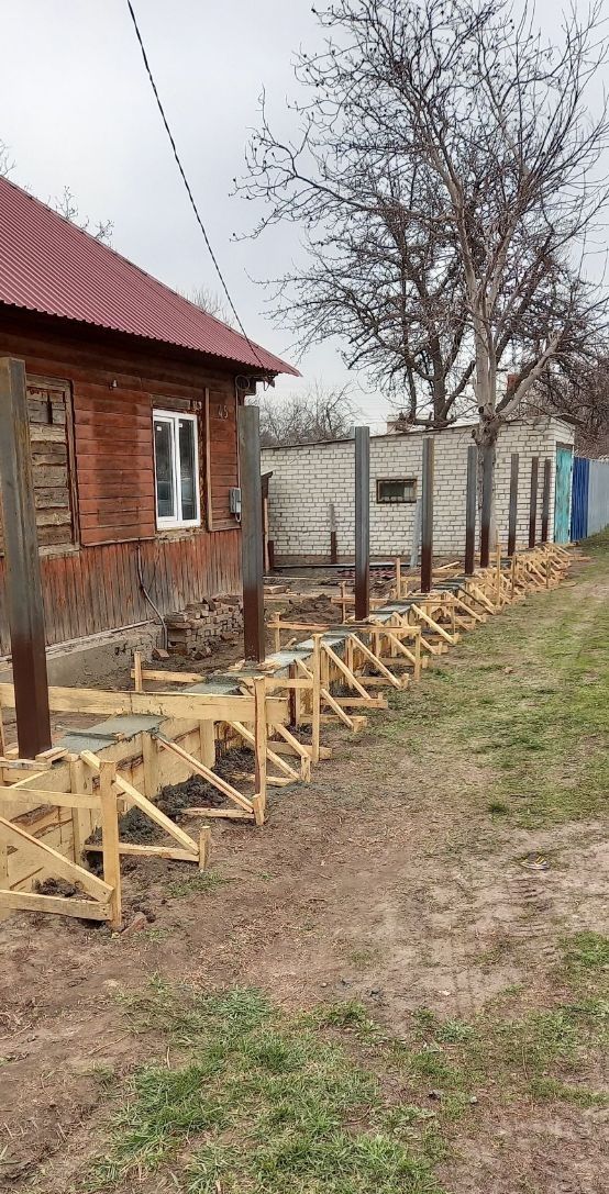 Забори з профлиста. Бетонні роботи. Отмоски. Фундаменти