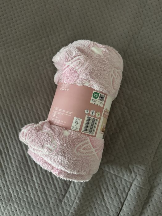 Różowy koc świecący w ciemności 130x170 cm nowy z metką