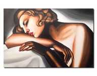 Obraz malowany na płótnie Tamara Łempicka ŚPIĄCA KOBIETA 60 x 90 cm