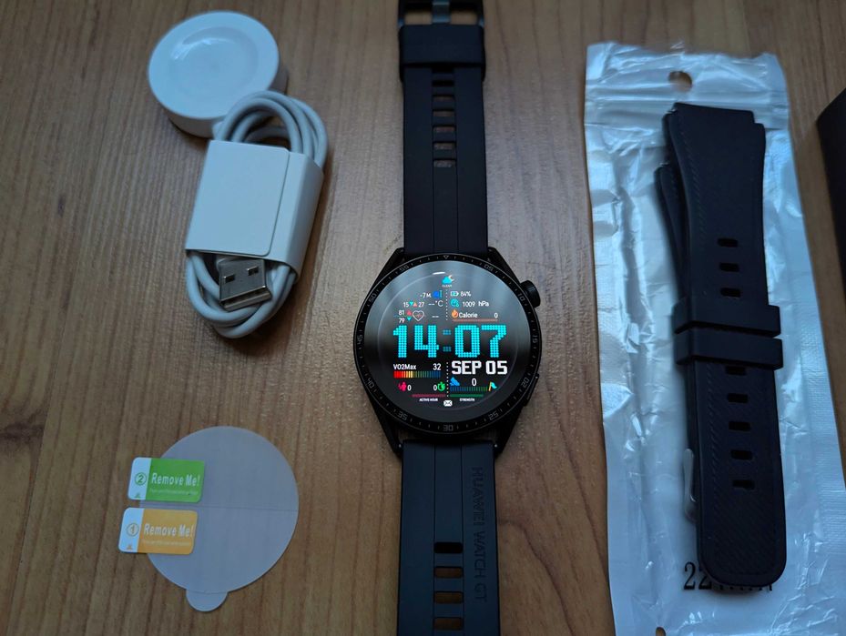 Смарт часы HUAWEI Watch GT 3 46mm Black AMOLED + Подарки