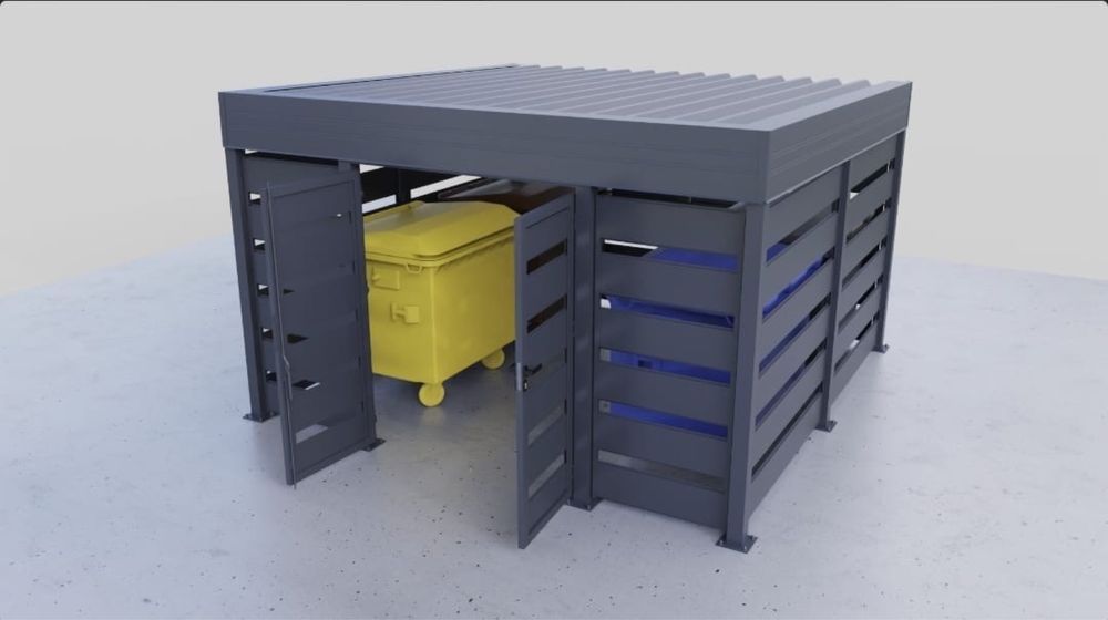 Wiata śmietnikowa altana 4x3 4x4 4x5 5x6 5x7 stalowa panelowa alu