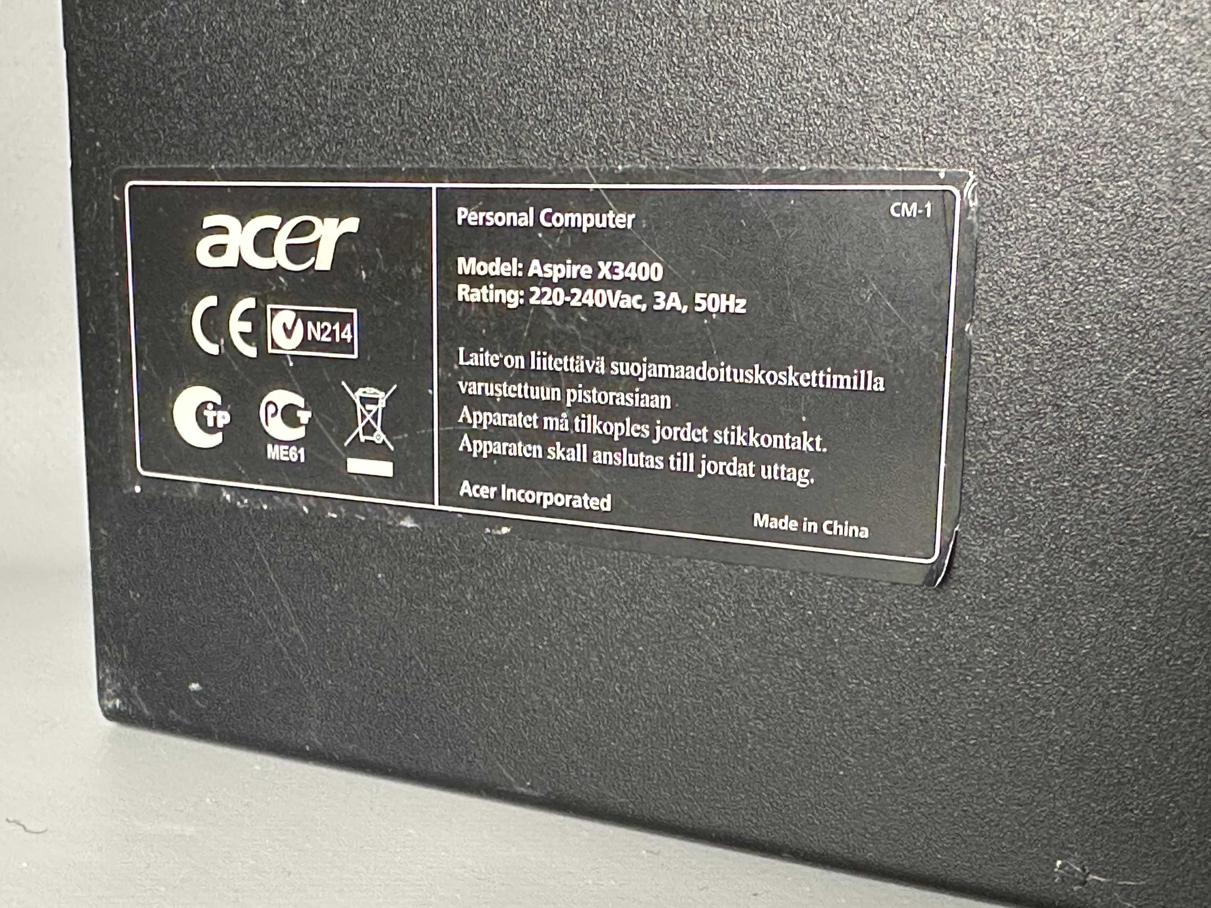 Компактный системный блок Acer AX3400/3Gb ОЗУ/Видео-512Mb/220W/1Tb HDD