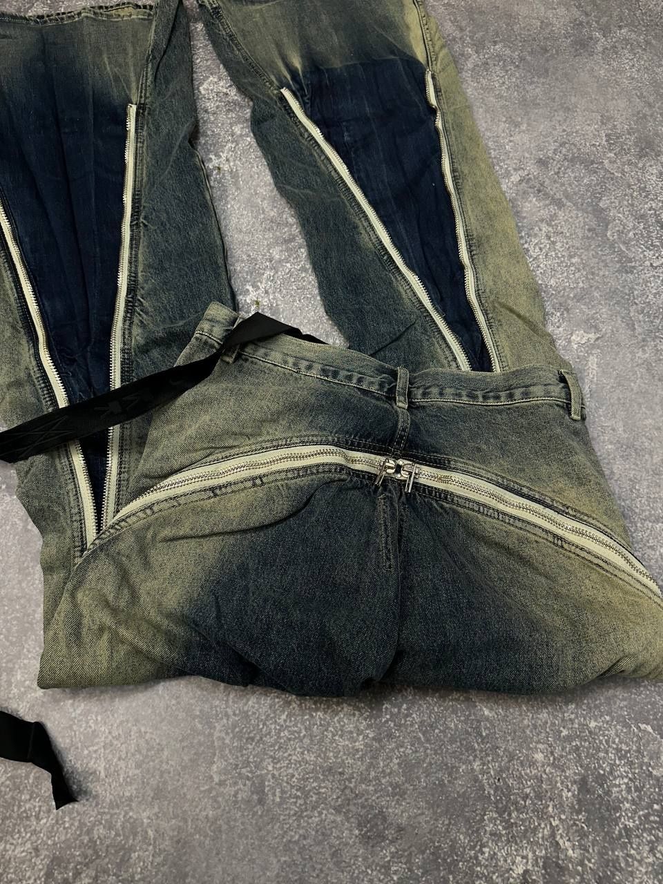 Rick Owens BANANA boot cut faded opium archive джинси сині джинсы клеш