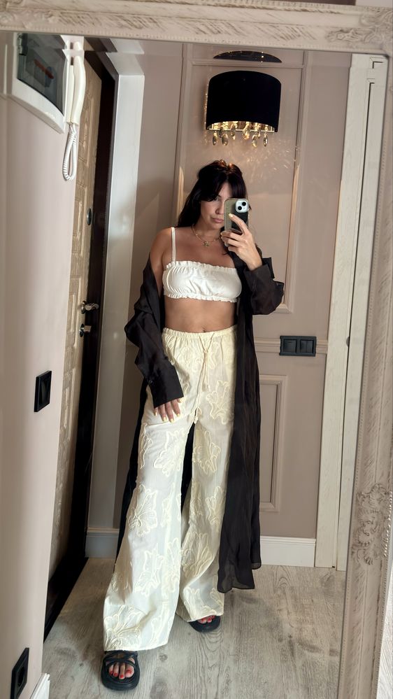 Лён Zara костюм брюки