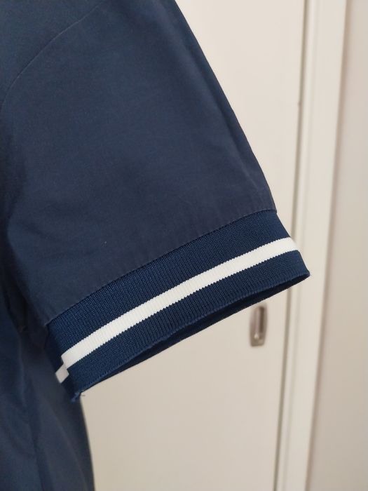 Vestido manga curta | midi | azul escuro | Kling | Tamanho S grande