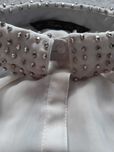 Elegancka Koszula mgiełka Zara szara zdobiona koraliki XS S M