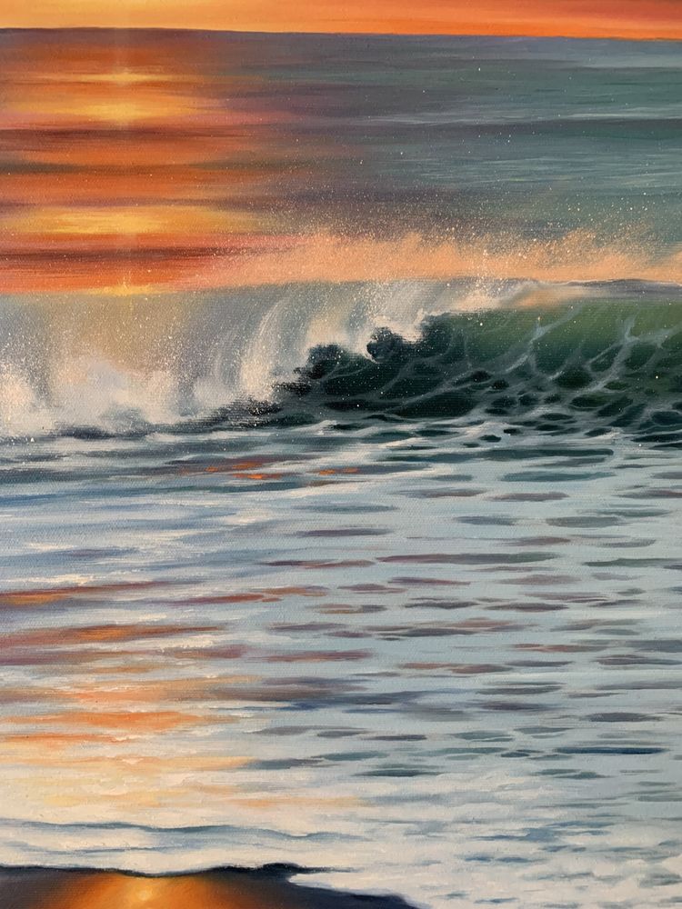 Obraz olejny „Sunset wave” 70x90 cm