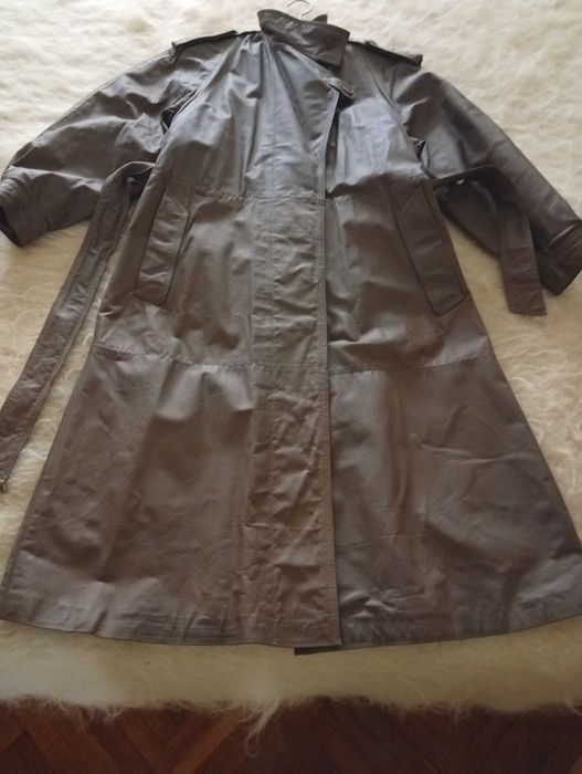 Вінтажний шкіряний плащ, колір мокко