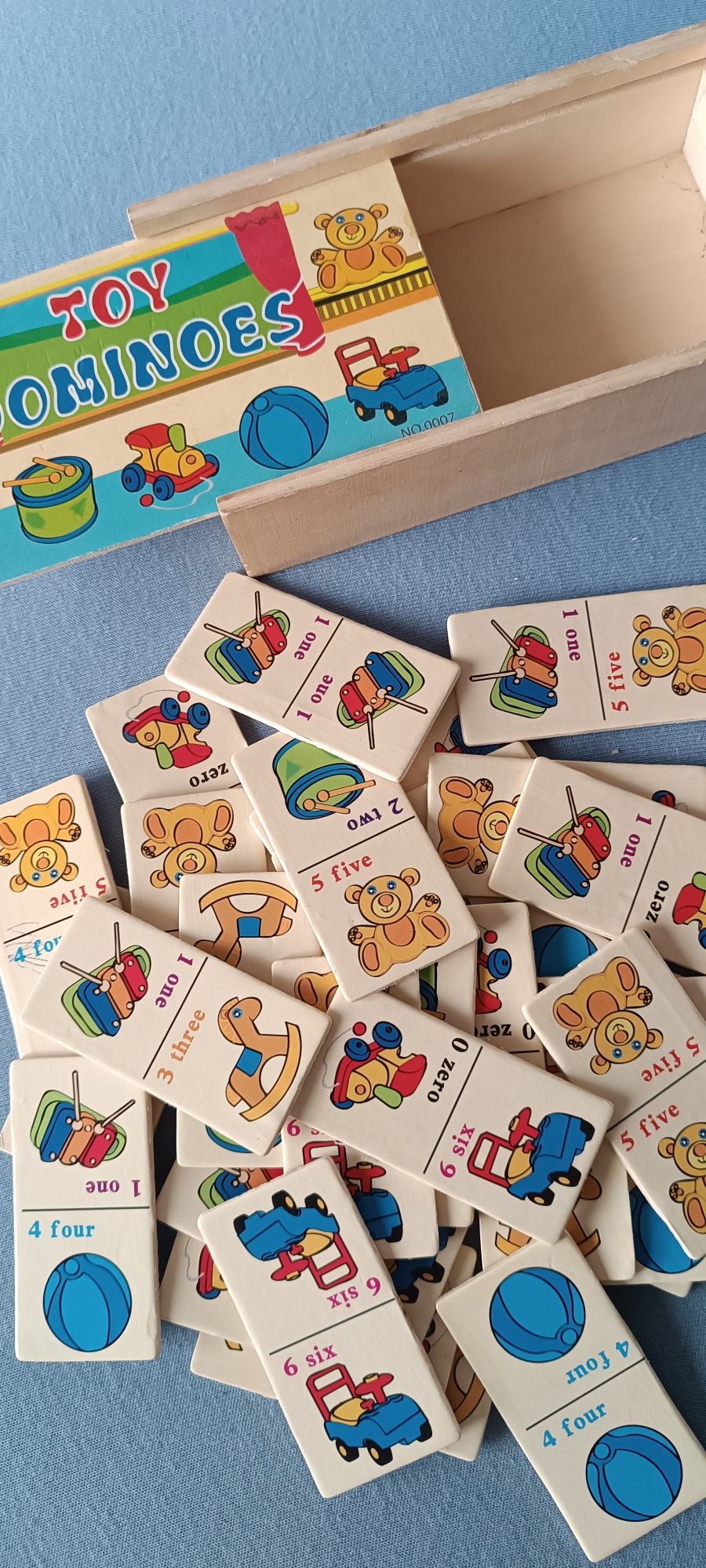 Domino z cyferkami po anielsku