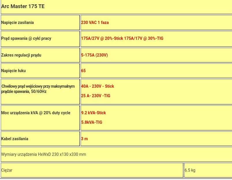 Spawarka TIG Thermalarc ARCMASTER 175TE