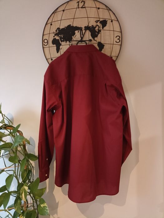 Koszula z długim rękawem bordowa roz.XL