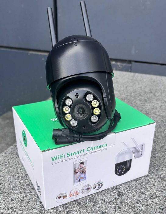 Наружная IP WiFi Камера видеонаблюдения повороная iCsee 4мп Черная А8