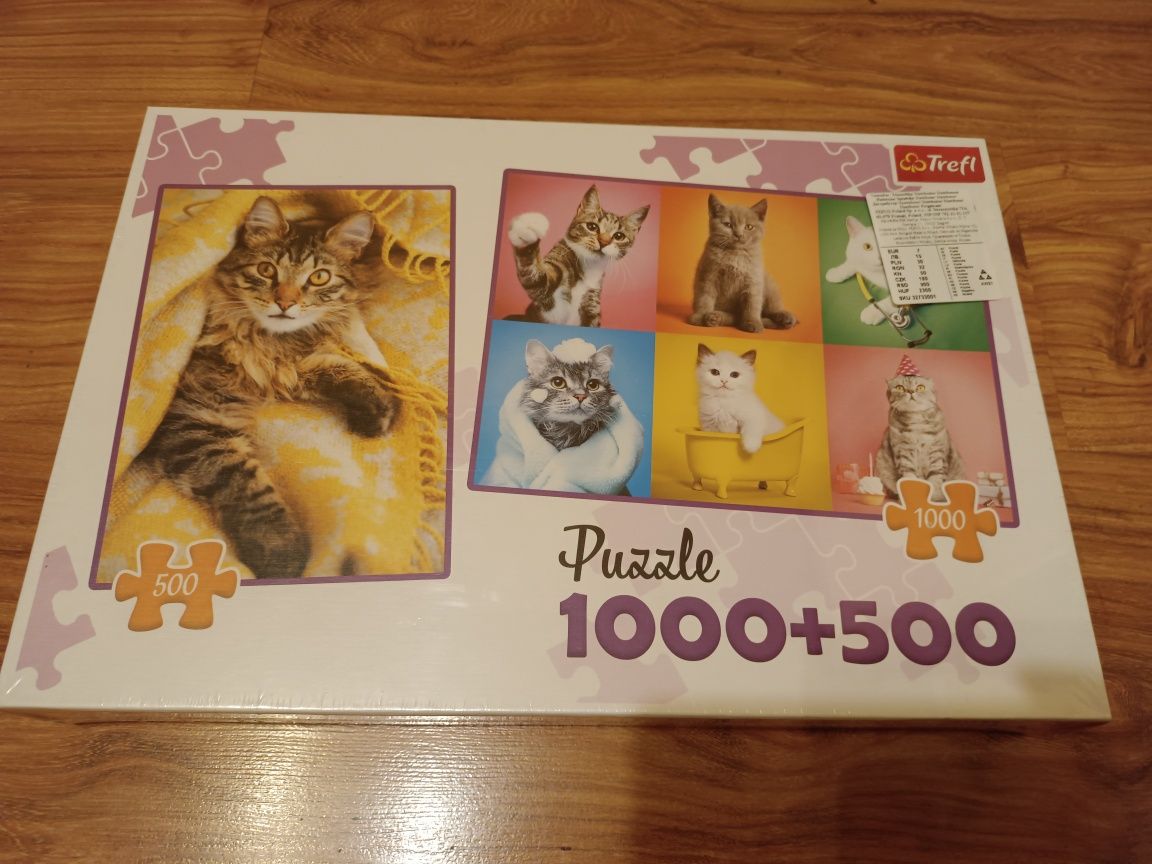 Nowe puzzle kotki 1000+500