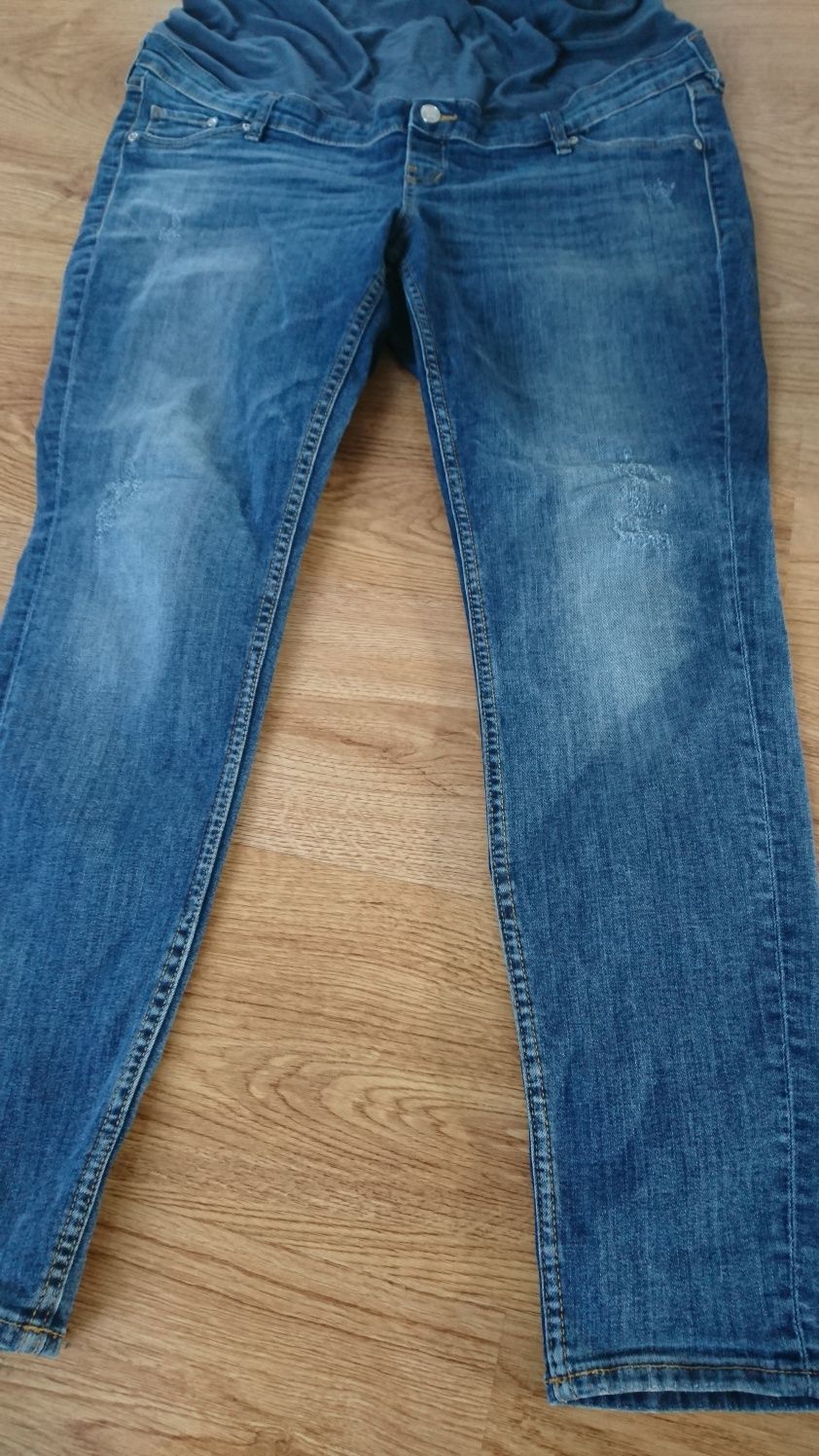 Jeansowe spodnie ciążowe H&m XL