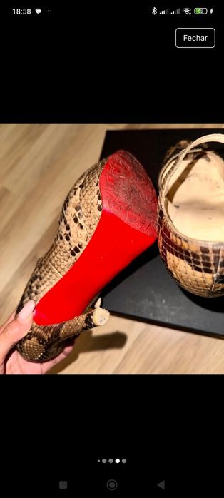 Sapatos Christian Louboutin LADY PEEP 140 PYTHON
