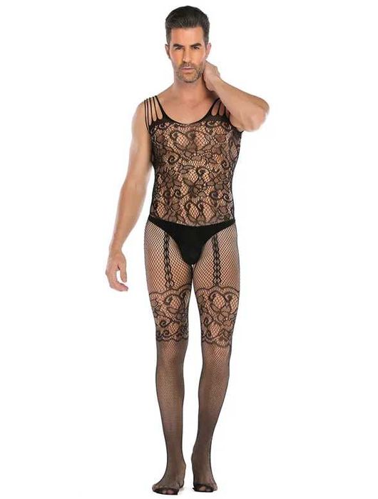 MĘSKA seksowna bielizna erotyczna bodystocking komplet