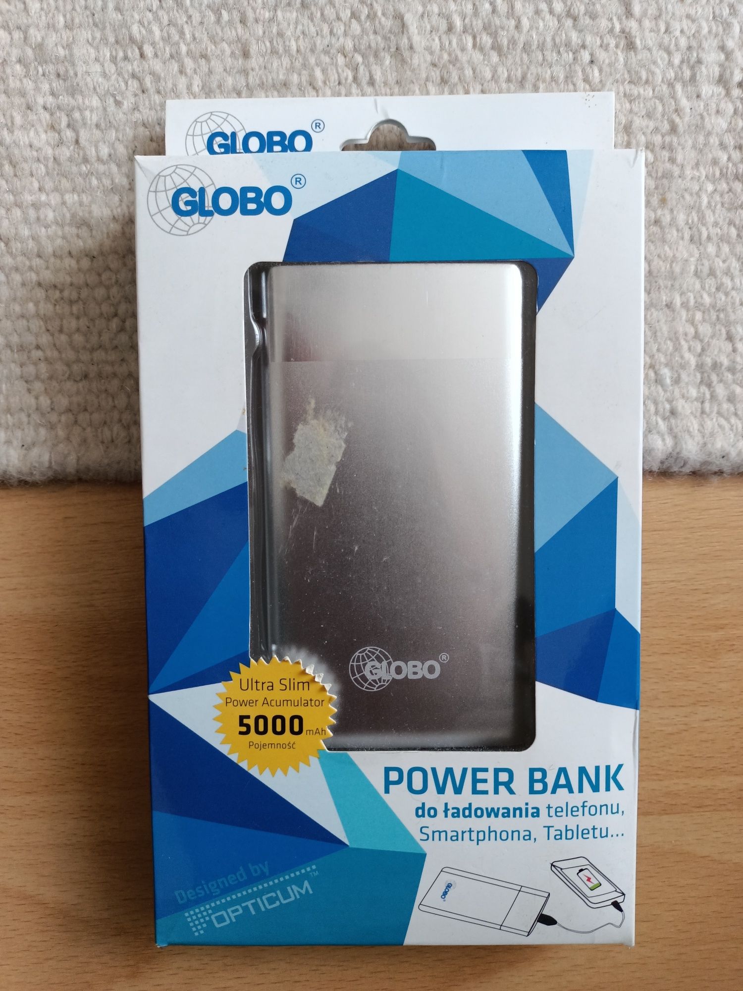 Power bank GLOBO 5000 mAh ultra slim nowy